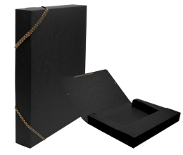 CAESAR Box na spisy A4, prešpán 4 cm, černý