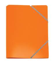 Elastic File Holder A4 PP Classic with 3 Flaps, elastic holder, non-transparent, Orange