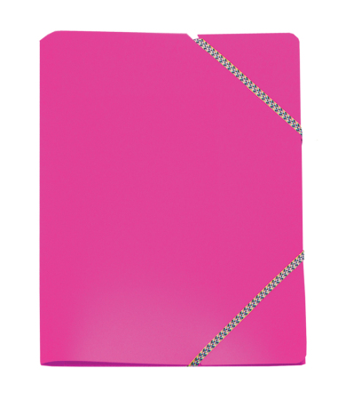 Elastic File Holder A4 PP Classic with 3 Flaps, elastic holder, non-transparent, Pink