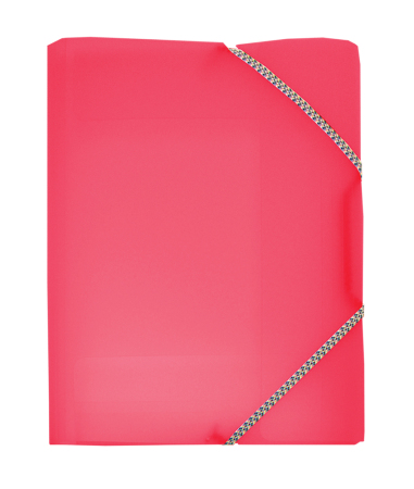 Elastic File Holder A4 PP Opaline with 3 Flaps, elastic holder, transparent, Pink