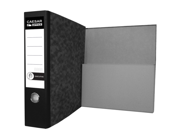 Lever Arch File With Storage Pocket A4/75 Executive Black Spine 